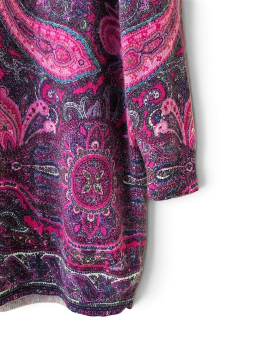 Talbots 100% Cashmere Paisley Floral Lightweight Sweater Size XL* - Picture 2 of 5